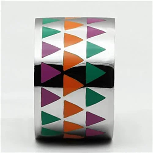 Silver Rings for Women Stainless Steel TK675 with Epoxy in Multi Color - Jewelry Store by Erik Rayo