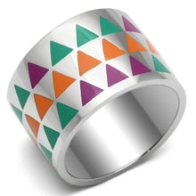 Load image into Gallery viewer, Silver Rings for Women Stainless Steel TK675 with Epoxy in Multi Color
