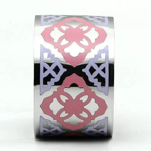 Silver Rings for Women Stainless Steel TK676 with Epoxy in Multi Color - Jewelry Store by Erik Rayo