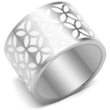 Load image into Gallery viewer, Silver Rings for Women Stainless Steel TK677 with Epoxy in White
