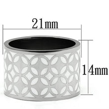 Load image into Gallery viewer, Silver Rings for Women Stainless Steel TK677 with Epoxy in White
