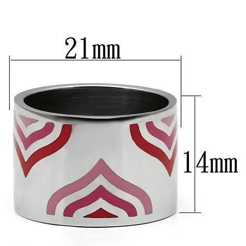 Silver Rings for Women Stainless Steel TK678 with Epoxy in Multi Color - Jewelry Store by Erik Rayo