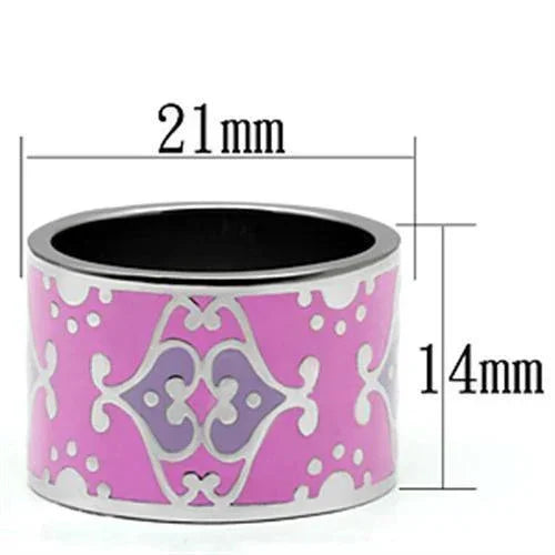 Silver Rings for Women Stainless Steel TK685 with Epoxy in Multi Color - Jewelry Store by Erik Rayo