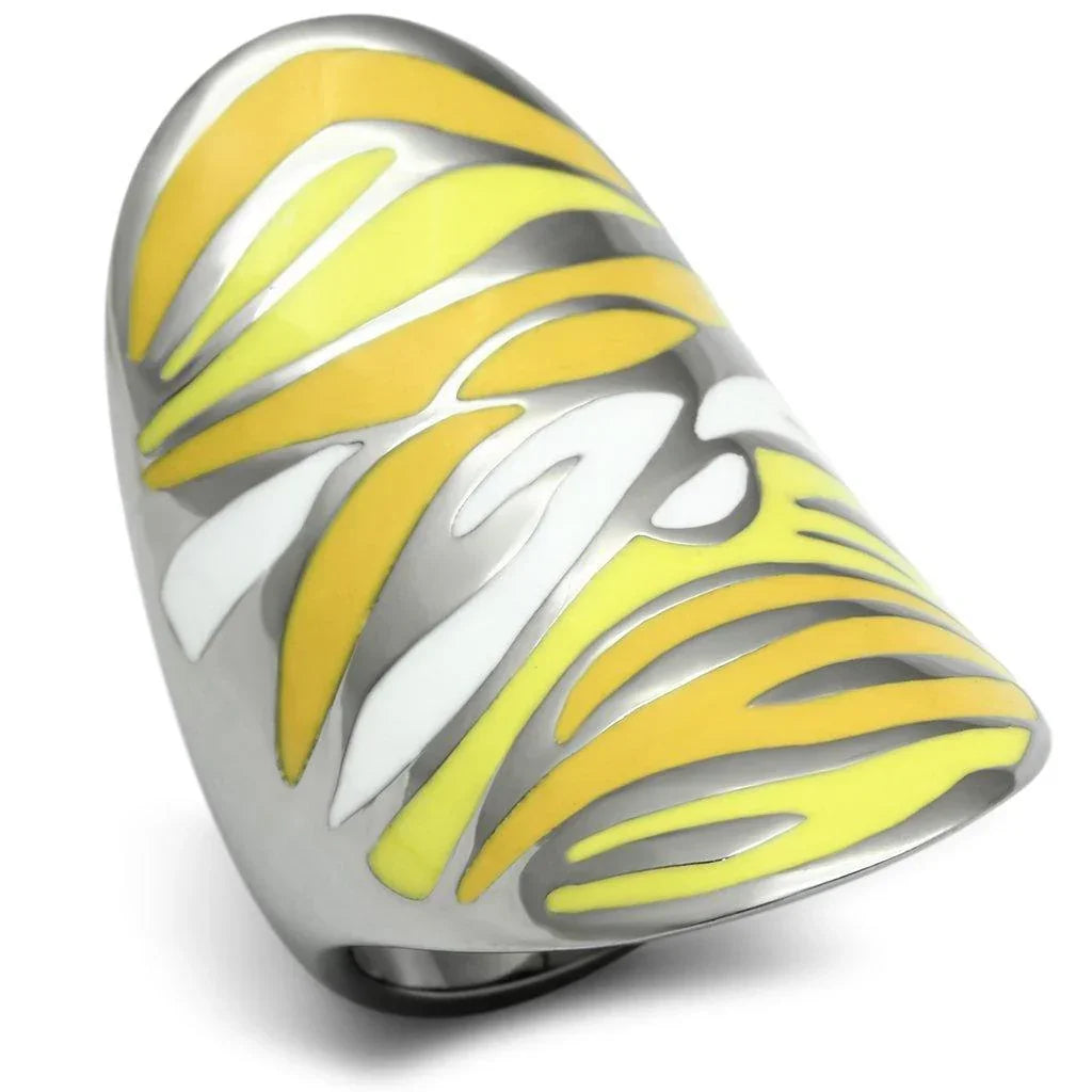 Silver Rings for Women Stainless Steel TK688 with Epoxy in Multi Color - Jewelry Store by Erik Rayo