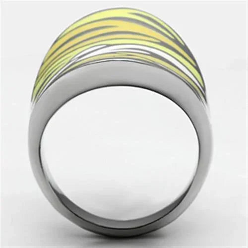 Silver Rings for Women Stainless Steel TK688 with Epoxy in Multi Color - Jewelry Store by Erik Rayo