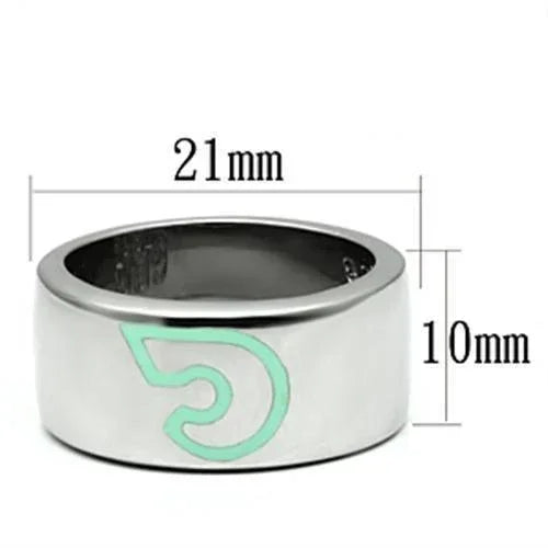 Silver Rings for Women Stainless Steel TK689 with Epoxy in Multi Color - Jewelry Store by Erik Rayo