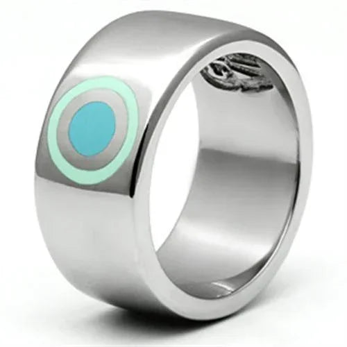 Silver Rings for Women Stainless Steel TK689 with Epoxy in Multi Color - Jewelry Store by Erik Rayo