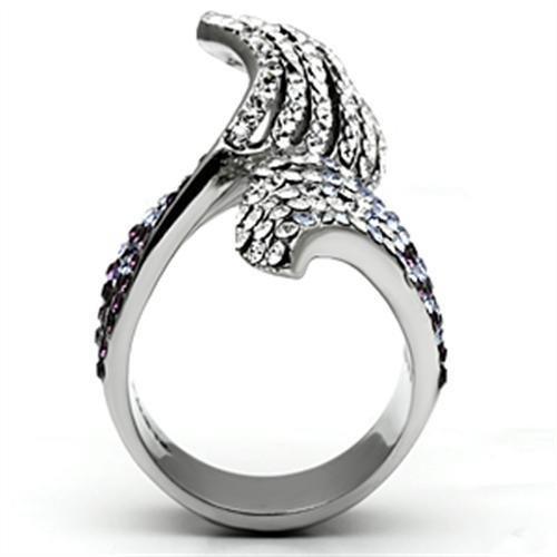Silver Rings for Women Stainless Steel TK691 with Top Grade Crystal in Multi Color - Jewelry Store by Erik Rayo