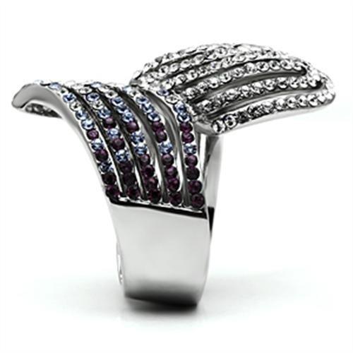 Silver Rings for Women Stainless Steel TK691 with Top Grade Crystal in Multi Color - Jewelry Store by Erik Rayo