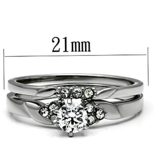 Silver Rings for Women Stainless Steel TK694 with AAA Grade Cubic Zirconia in Clear - Jewelry Store by Erik Rayo
