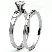 Load image into Gallery viewer, Silver Rings for Women Stainless Steel TK694 with AAA Grade Cubic Zirconia in Clear
