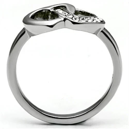 Silver Rings for Women Stainless Steel TK695 with Top Grade Crystal in Clear - Jewelry Store by Erik Rayo