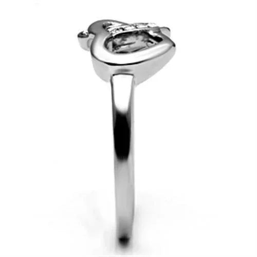 Silver Rings for Women Stainless Steel TK695 with Top Grade Crystal in Clear - Jewelry Store by Erik Rayo