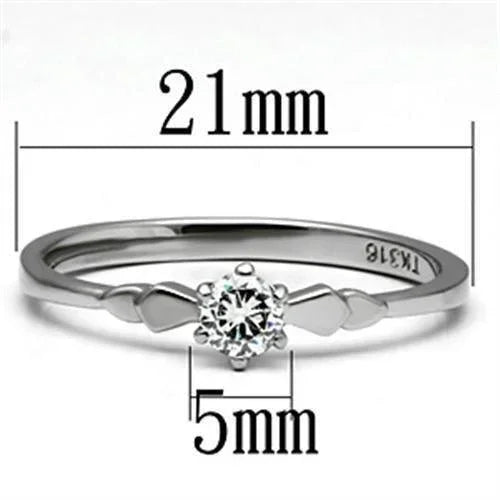 Silver Rings for Women Stainless Steel TK697 with AAA Grade Cubic Zirconia in Clear - Jewelry Store by Erik Rayo