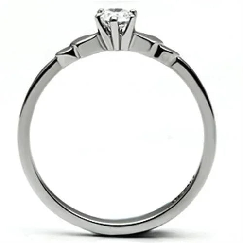 Silver Rings for Women Stainless Steel TK697 with AAA Grade Cubic Zirconia in Clear - Jewelry Store by Erik Rayo