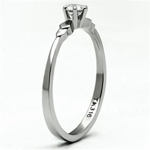 Silver Rings for Women Stainless Steel TK697 with AAA Grade Cubic Zirconia in Clear - Jewelry Store by Erik Rayo