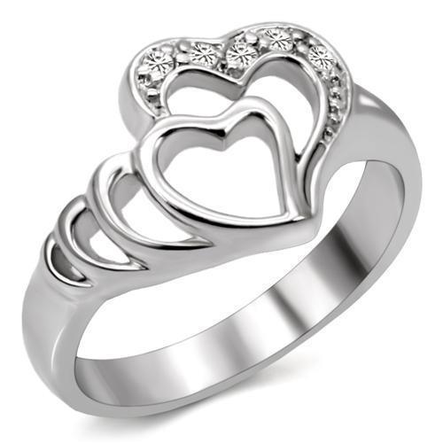 Silver Rings for Women Stainless Steel TK6X179 with AAA Grade Cubic Zirconia in Clear - Jewelry Store by Erik Rayo