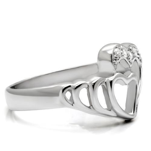 Silver Rings for Women Stainless Steel TK6X179 with AAA Grade Cubic Zirconia in Clear - Jewelry Store by Erik Rayo