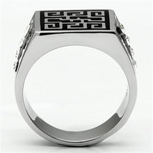 Load image into Gallery viewer, Rings for Men Silver Stainless Steel TK703 with Top Grade Crystal in Clear
