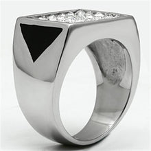 Load image into Gallery viewer, Rings for Men Silver Stainless Steel TK707 with Top Grade Crystal in Clear
