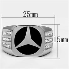 Load image into Gallery viewer, Rings for Men Silver Stainless Steel TK709 with Top Grade Crystal in Clear
