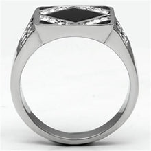 Load image into Gallery viewer, Rings for Men Silver Stainless Steel TK710 with Top Grade Crystal in Clear
