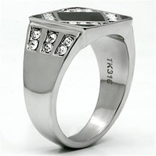 Load image into Gallery viewer, Rings for Men Silver Stainless Steel TK710 with Top Grade Crystal in Clear
