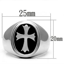 Load image into Gallery viewer, Rings for Men Silver Stainless Steel TK714 with Epoxy in Jet
