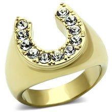 Load image into Gallery viewer, Gold Rings for Men Stainless Steel TK717 with Top Grade Crystal in Clear
