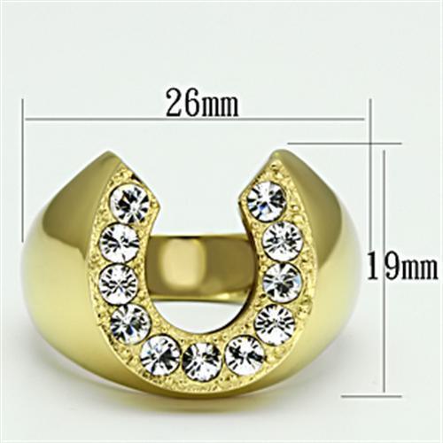 Gold Rings for Men Stainless Steel TK717 with Top Grade Crystal in Clear - Jewelry Store by Erik Rayo