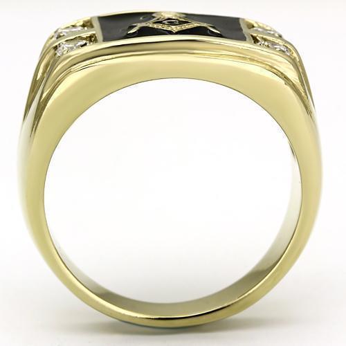 Gold Rings for Men Stainless Steel TK719 with AAA Grade Cubic Zirconia in Clear - Jewelry Store by Erik Rayo