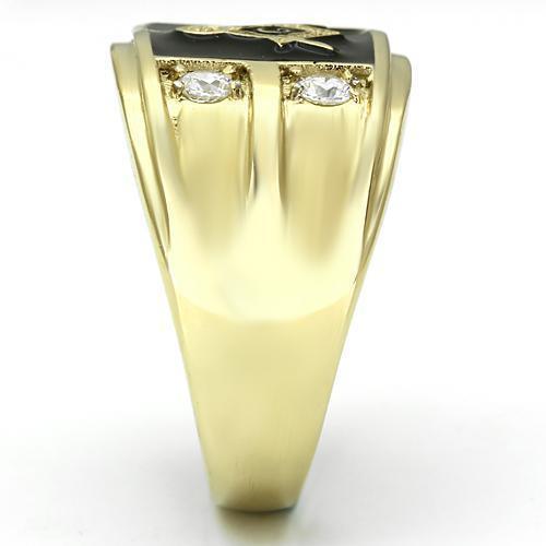Gold Rings for Men Stainless Steel TK719 with AAA Grade Cubic Zirconia in Clear - Jewelry Store by Erik Rayo