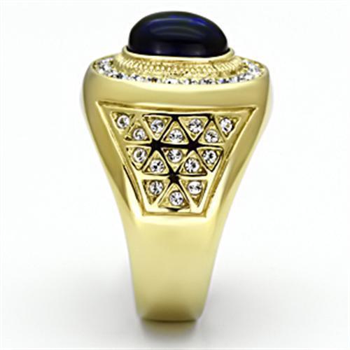 Gold Rings for Men Stainless Steel TK720 with Glass in Montana - Jewelry Store by Erik Rayo