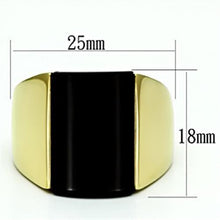 Load image into Gallery viewer, Gold Rings for Men Stainless Steel TK726 with Semi-Precious Onyx in Jet
