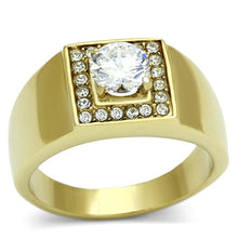 Load image into Gallery viewer, Gold Rings for Men Stainless Steel TK728 with AAA Grade Cubic Zirconia in Clear
