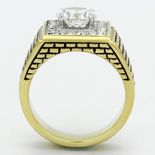 Load image into Gallery viewer, Gold Rings for Men Stainless Steel TK735 Two-Tone with AAA Grade Cubic Zirconia in Clear
