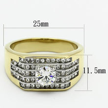 Load image into Gallery viewer, Gold Rings for Men Stainless Steel TK737 Two-Tone with AAA Grade Cubic Zirconia in Clear
