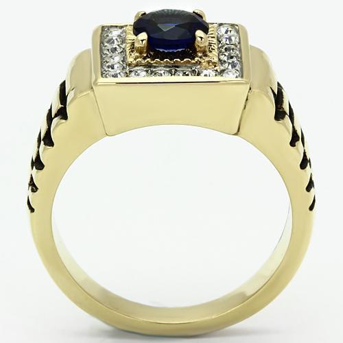Gold Rings for Men Stainless Steel TK754 Two-Tone with Glass in Montana - Jewelry Store by Erik Rayo