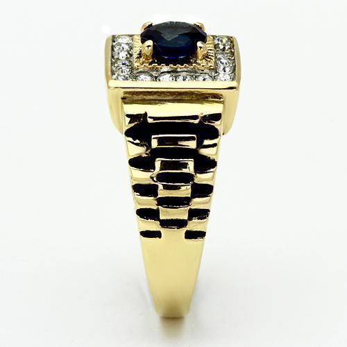 Gold Rings for Men Stainless Steel TK754 Two-Tone with Glass in Montana - Jewelry Store by Erik Rayo