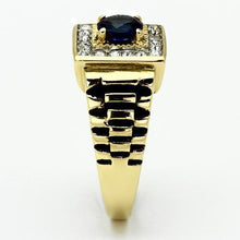 Load image into Gallery viewer, Gold Rings for Men Stainless Steel TK754 Two-Tone with Glass in Montana
