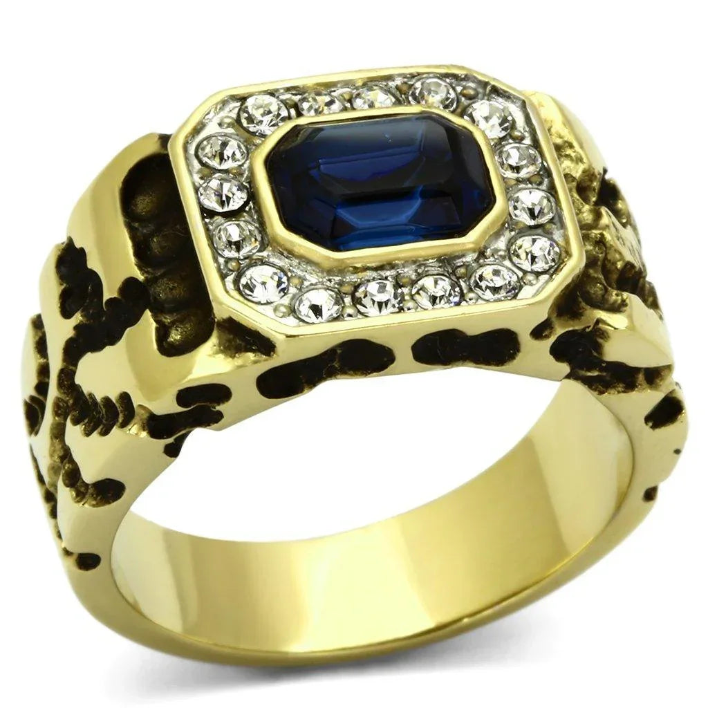 Gold Rings for Men Stainless Steel TK756 Two-Tone with Top Grade Crystal in Montana - Jewelry Store by Erik Rayo