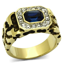 Load image into Gallery viewer, Gold Rings for Men Stainless Steel TK756 Two-Tone with Top Grade Crystal in Montana
