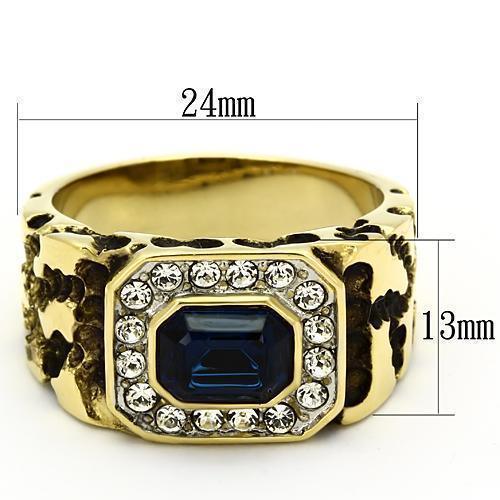 Gold Rings for Men Stainless Steel TK756 Two-Tone with Top Grade Crystal in Montana - Jewelry Store by Erik Rayo
