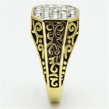 Load image into Gallery viewer, Gold Rings for Men Stainless Steel TK757 Two-Tone with Top Grade Crystal in Clear
