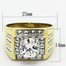 Load image into Gallery viewer, Gold Rings for Men Stainless Steel TK760 Two-Tone with AAA Grade Cubic Zirconia in Clear
