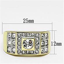 Load image into Gallery viewer, Gold Rings for Men Stainless Steel TK762 Two-Tone with Top Grade Crystal in Clear
