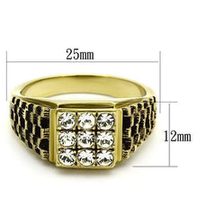 Load image into Gallery viewer, Gold Rings for Men Stainless Steel TK765 with Top Grade Crystal in Clear
