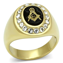 Load image into Gallery viewer, Gold Rings for Men Stainless Steel TK766 with Top Grade Crystal in Clear
