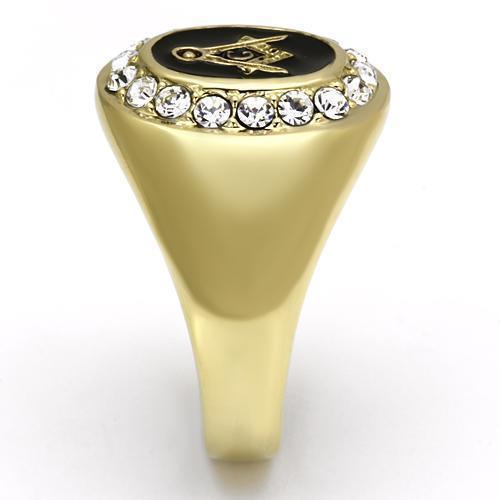 Gold Rings for Men Stainless Steel TK766 with Top Grade Crystal in Clear - Jewelry Store by Erik Rayo