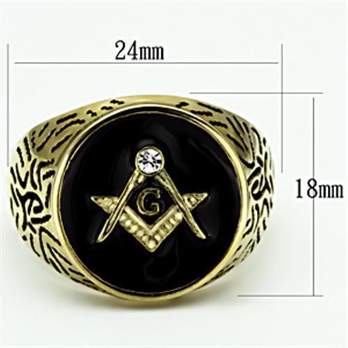 Gold Rings for Men Stainless Steel TK768 with Top Grade Crystal in Clear - Jewelry Store by Erik Rayo